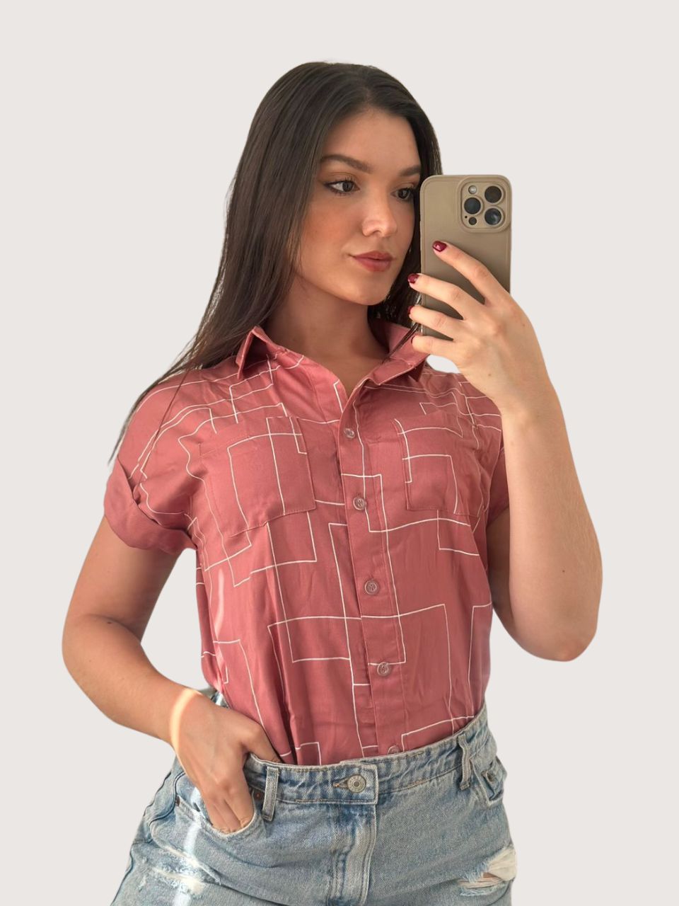 BLUSA MANGA CORTA ESTAMPADA